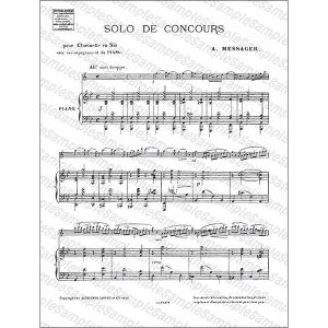 楽譜　メサジェ／演奏会用ソロ(AL21474／クラリネットとピアノ（クラリネット・ソロ譜はin Bb）／輸入楽譜（T）)